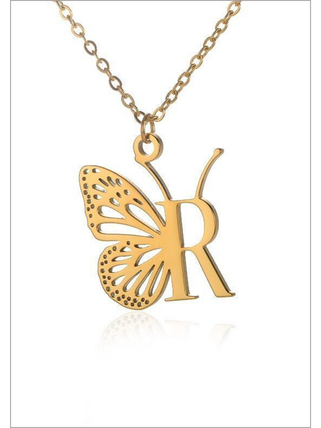 Mia Belle Girls Butterfly Letter Pendant Necklace | Girls Accessories