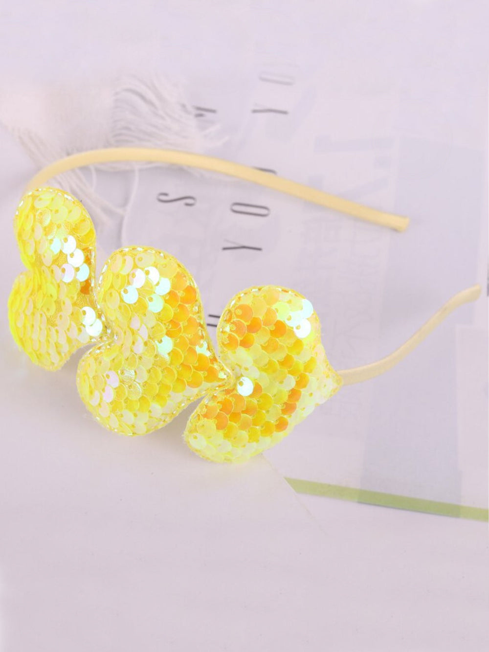 Mia Belle Girls Sequin Hearts Headband | Girls Accessories