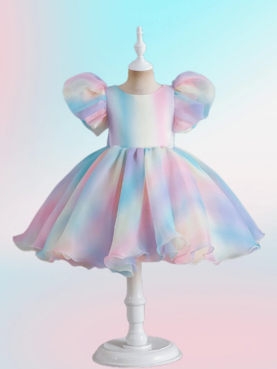 Mia Belle Girls Pastel Puff Sleeve Dress | Girls Spring Dresses