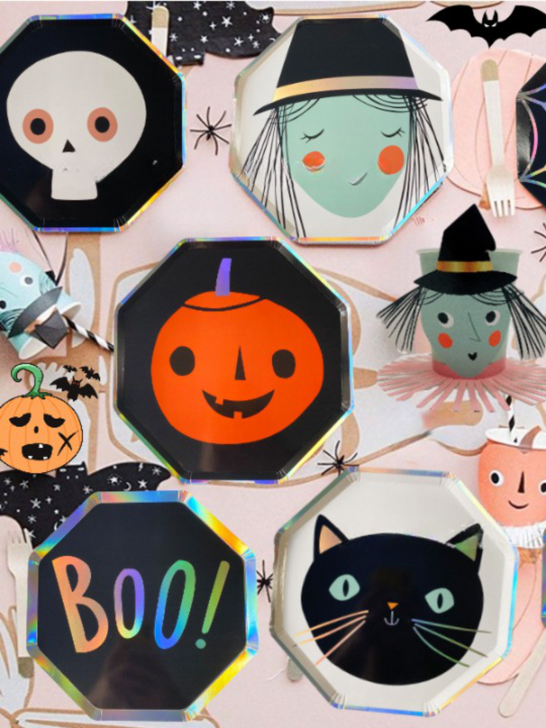 Mia Belle Girls Disposable Halloween Plates | Halloween Accessories