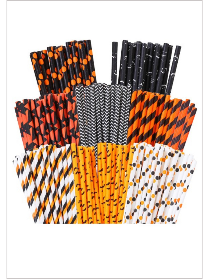 Mia Belle Girls Halloween Paper Straws | Halloween Accessories