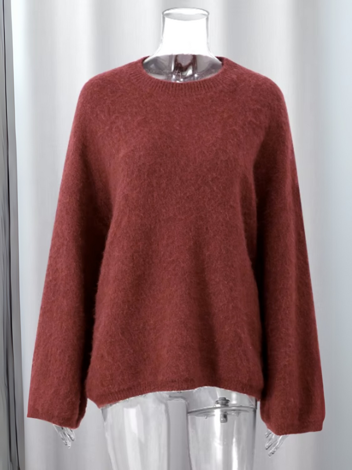 Womens Cozy Oversized Crewneck Sweater