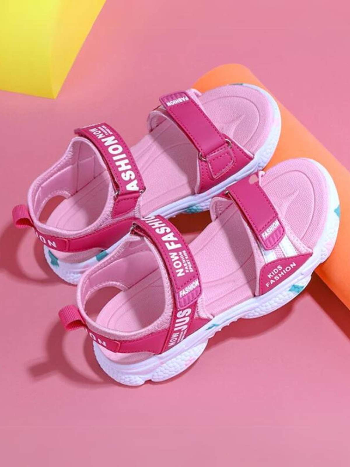 Stylish and Comfortable Girls' Pink Sports Sandals By Liv and Mia