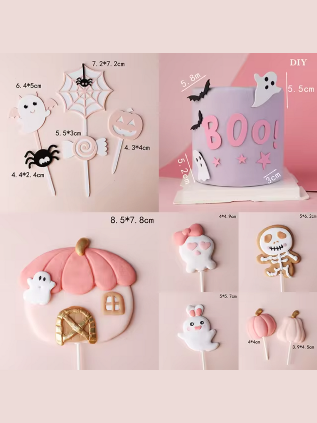 Spooky Sweet Halloween 10 Piece Cake Topper Set