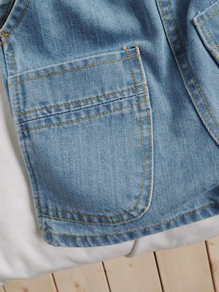 Mia Belle Girls Denim Short Overalls | Girls Spring Outfits