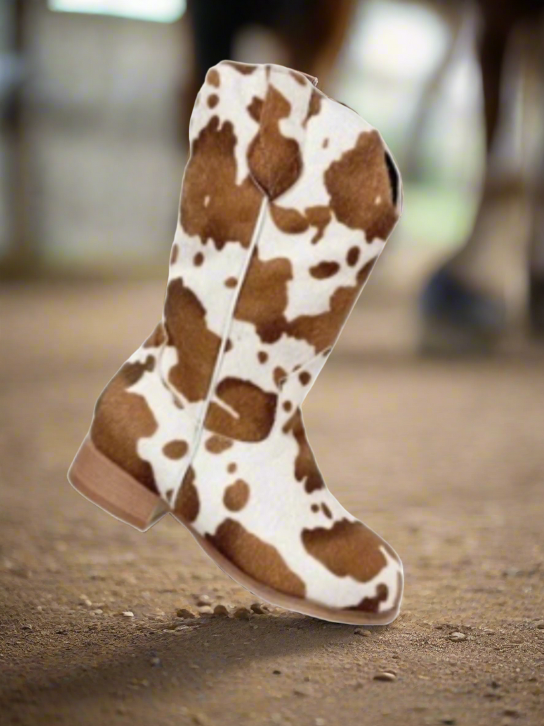 Mia Belle Girls Cow Print Boots Shoes by Liv and Mia Brown 2