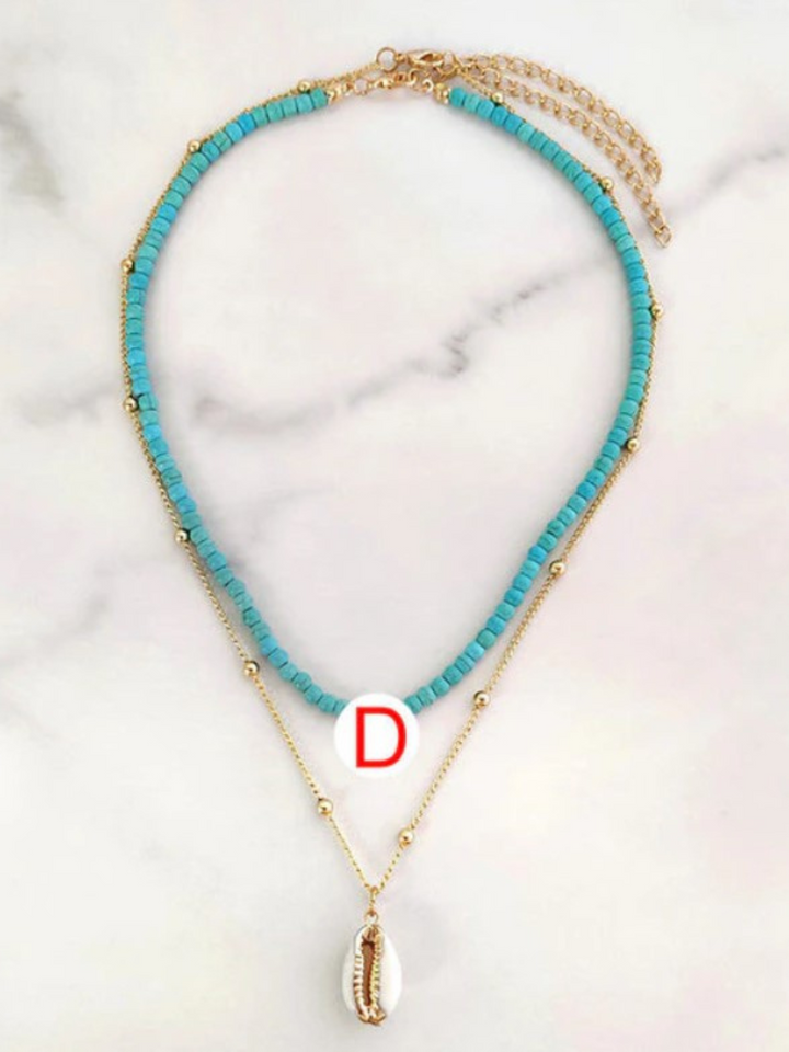 Girls Jewelry | Turquoise Beaded Initial Necklace | Mia Belle Girls