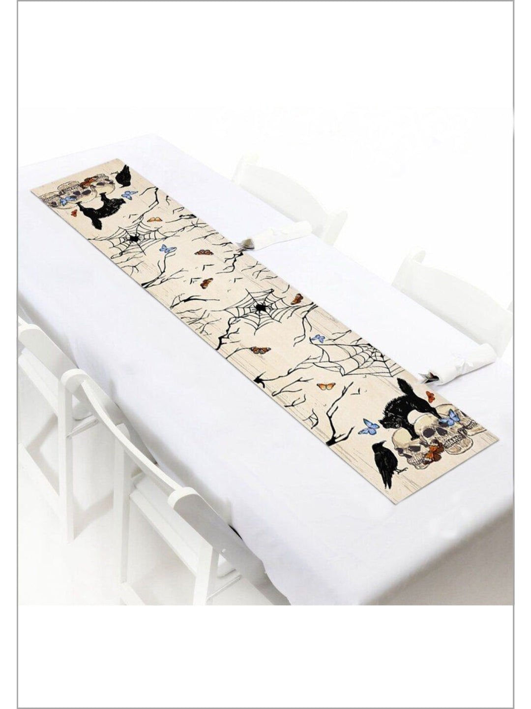 It's A Fang-Tastic Feast Halloween Linen Table Runner