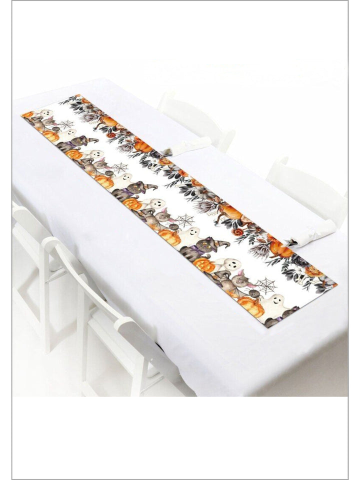 It's A Fang-Tastic Feast Halloween Linen Table Runner