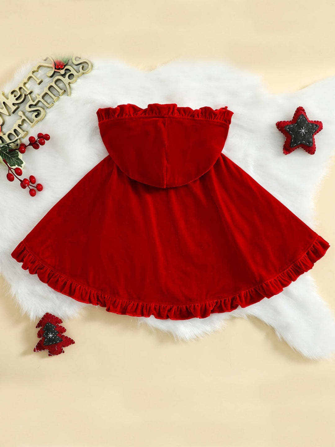 Mia Belle Girls Red Velvet Cloak | Girls Winter Outfits