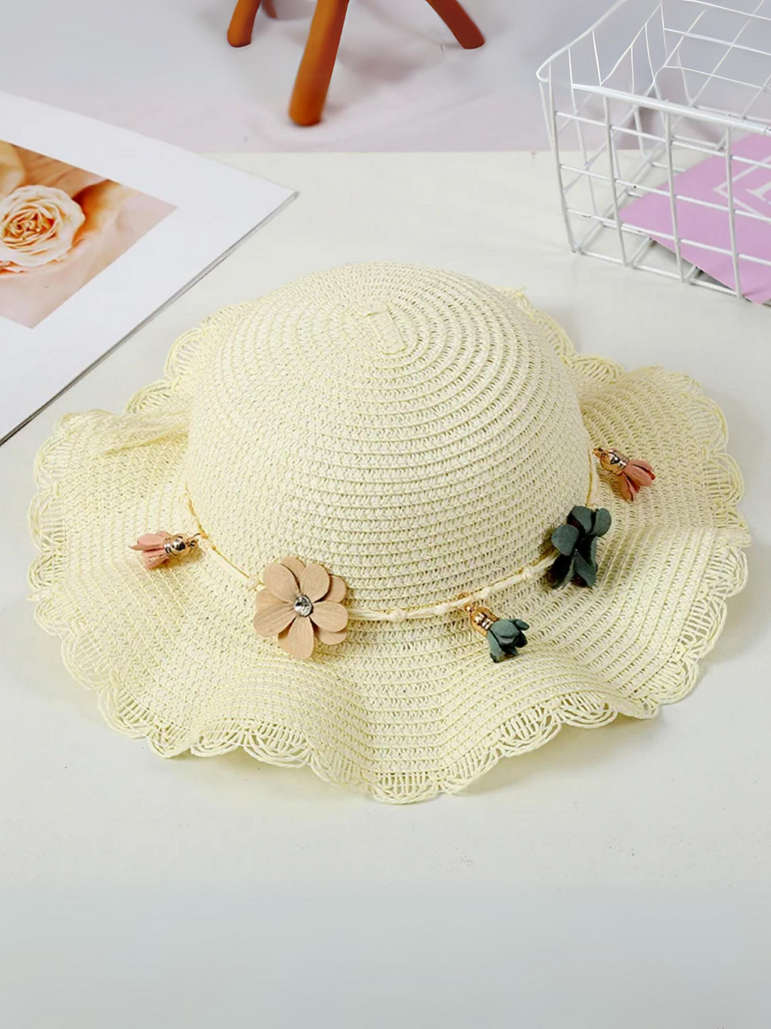 Mia Belle Girls Floral Straw Hat | Girls Accessories