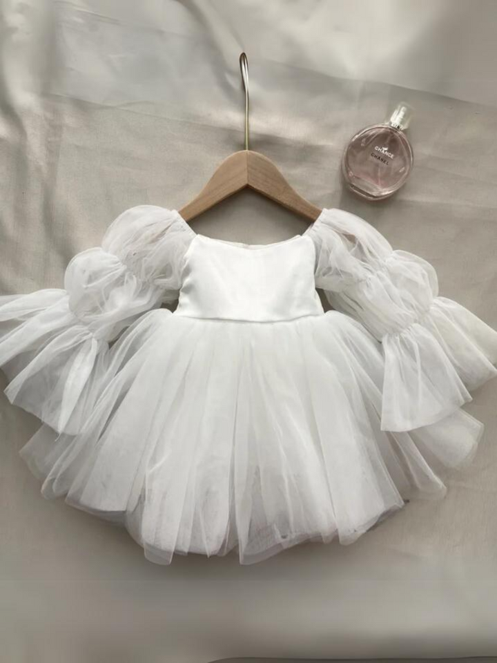 Mia Belle Girls Puff Sleeve Communion Dress | Girls Communion Dresses