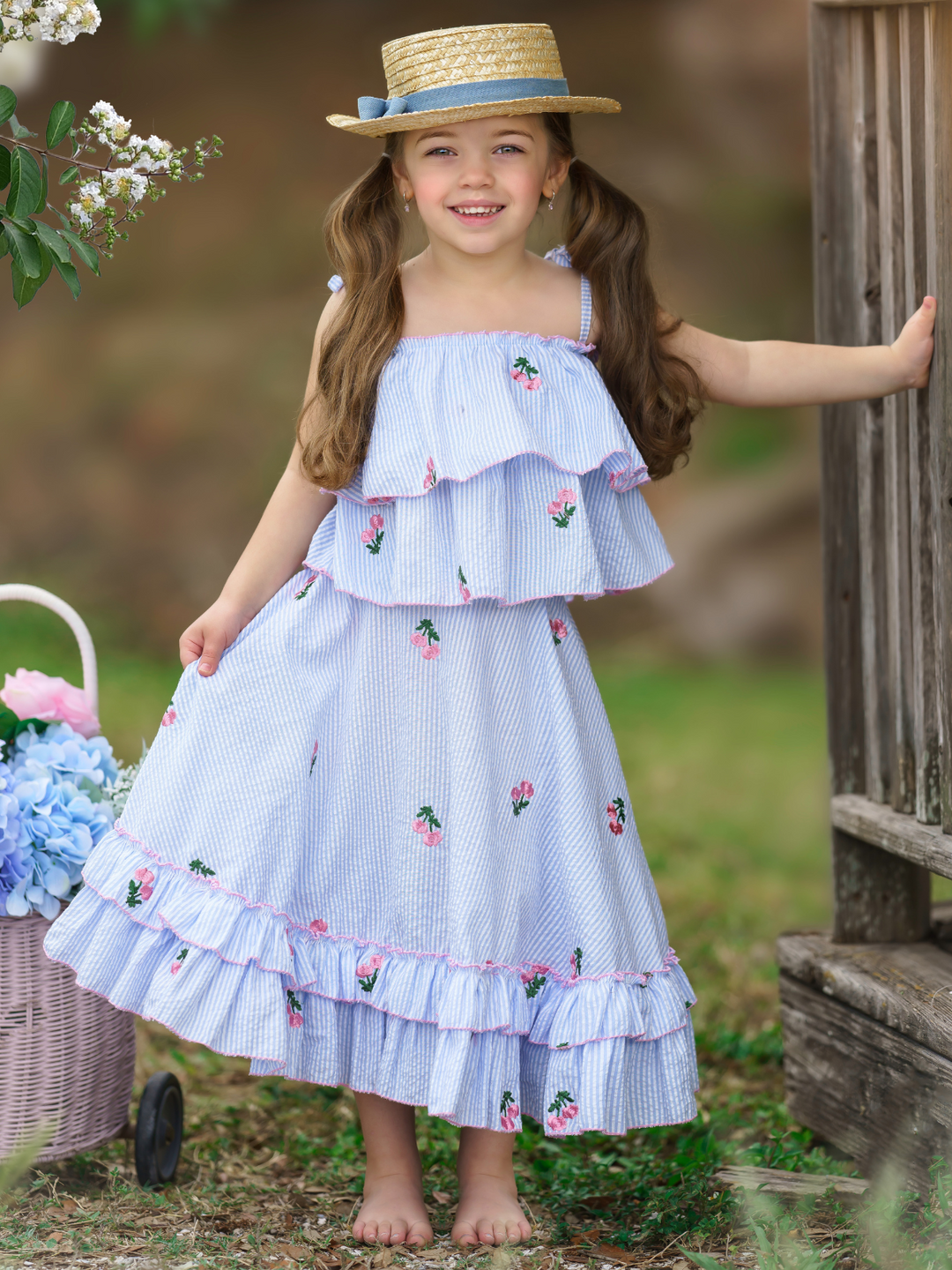 Southern Belle Ruffle Maxi Skirt Set - Mia Belle Girls