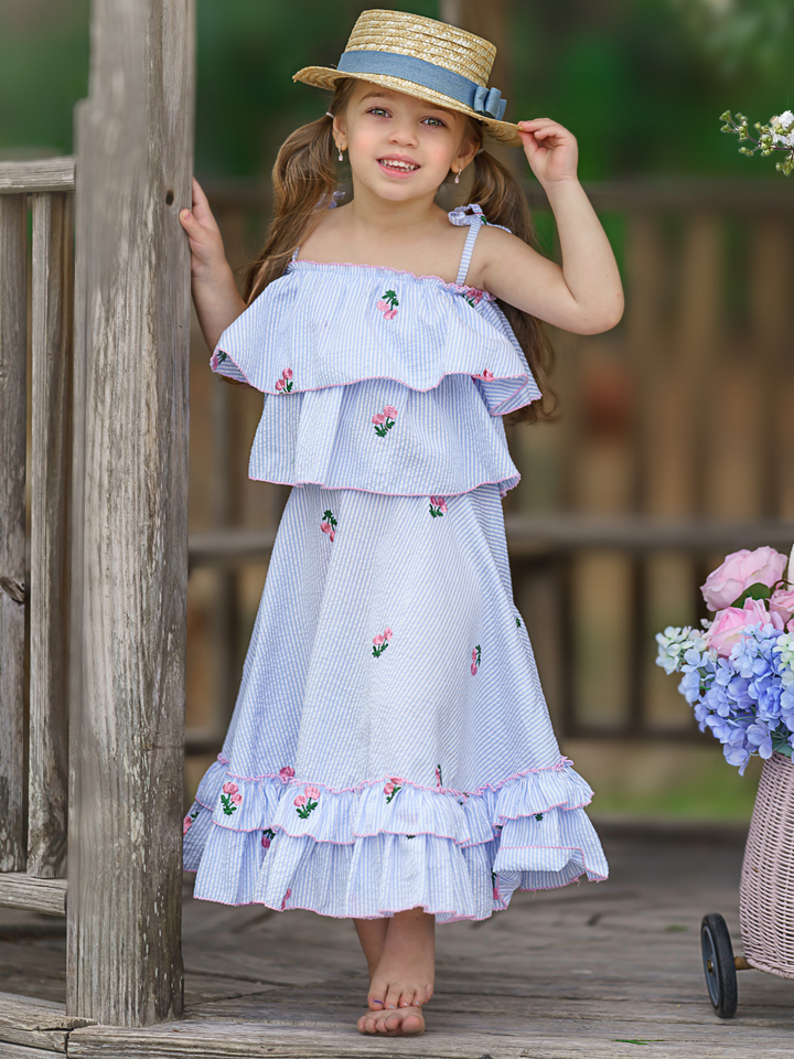 Southern Belle Ruffle Maxi Skirt Set - Mia Belle Girls