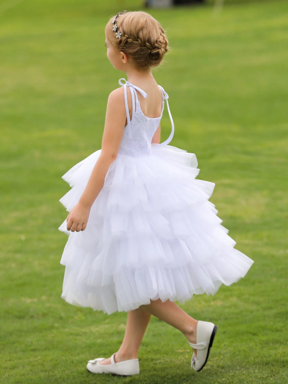 Mia Belle Girls Tiered Tulle Communion Dress | Girls Communion Dresses