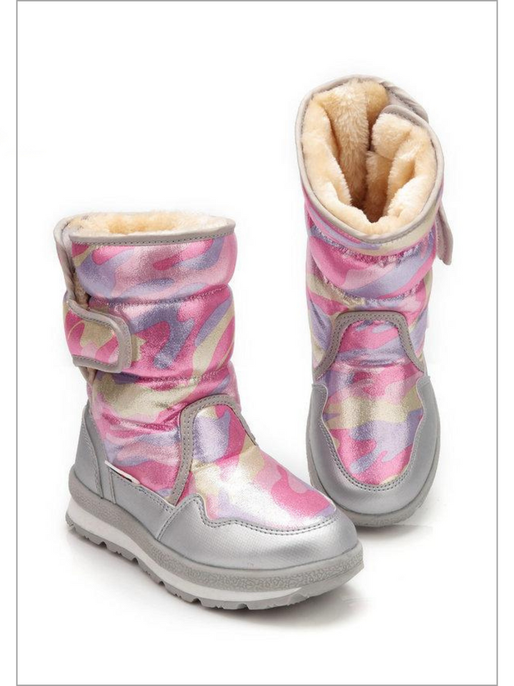 Girls Shoes By Liv and Mia | Metallic Camo Anti Skid Winter Boots