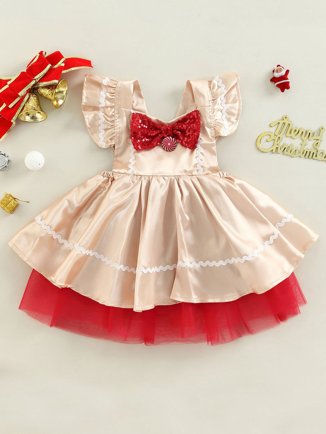 Mia Belle Girls Christmas Tulle Dress | Girls Winter Dresses