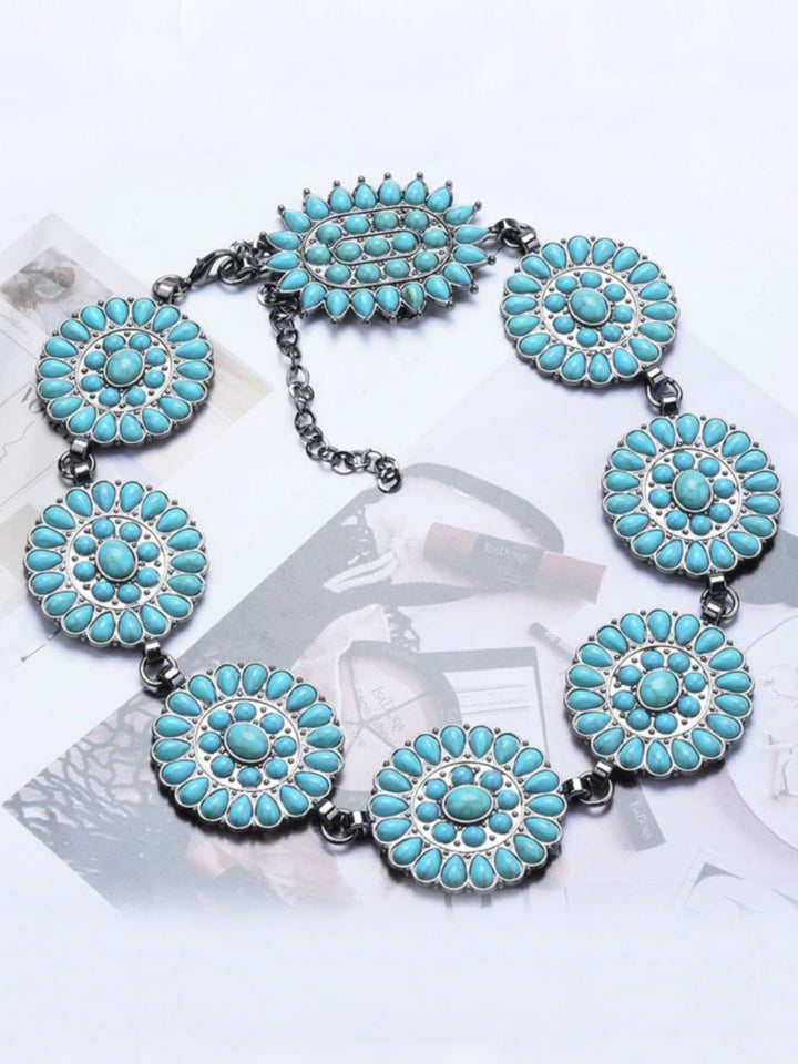 Girls Clothing Accessories | Turquoise Chain Belt | Mia Belle Girls