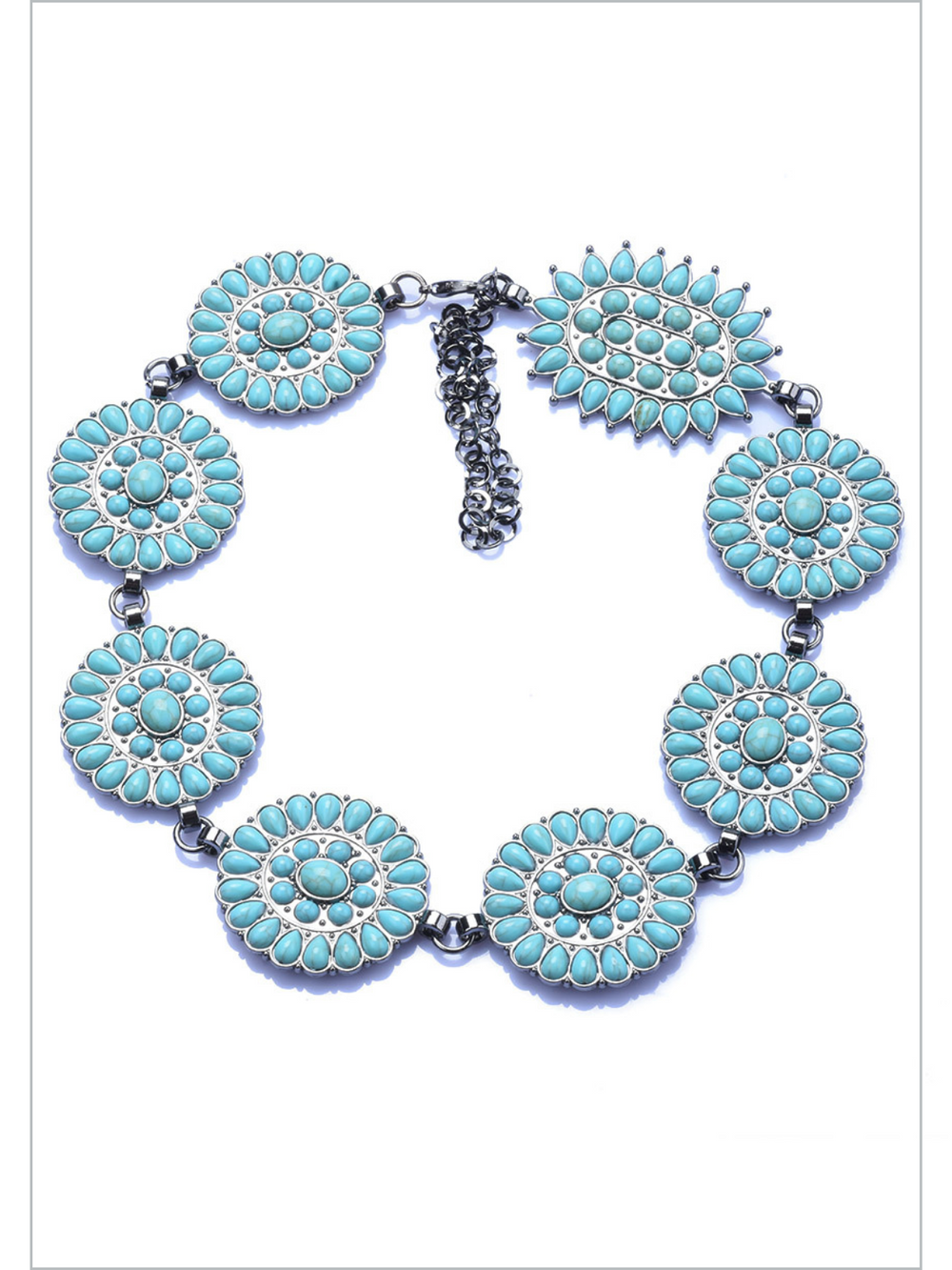 Girls Clothing Accessories | Turquoise Chain Belt | Mia Belle Girls