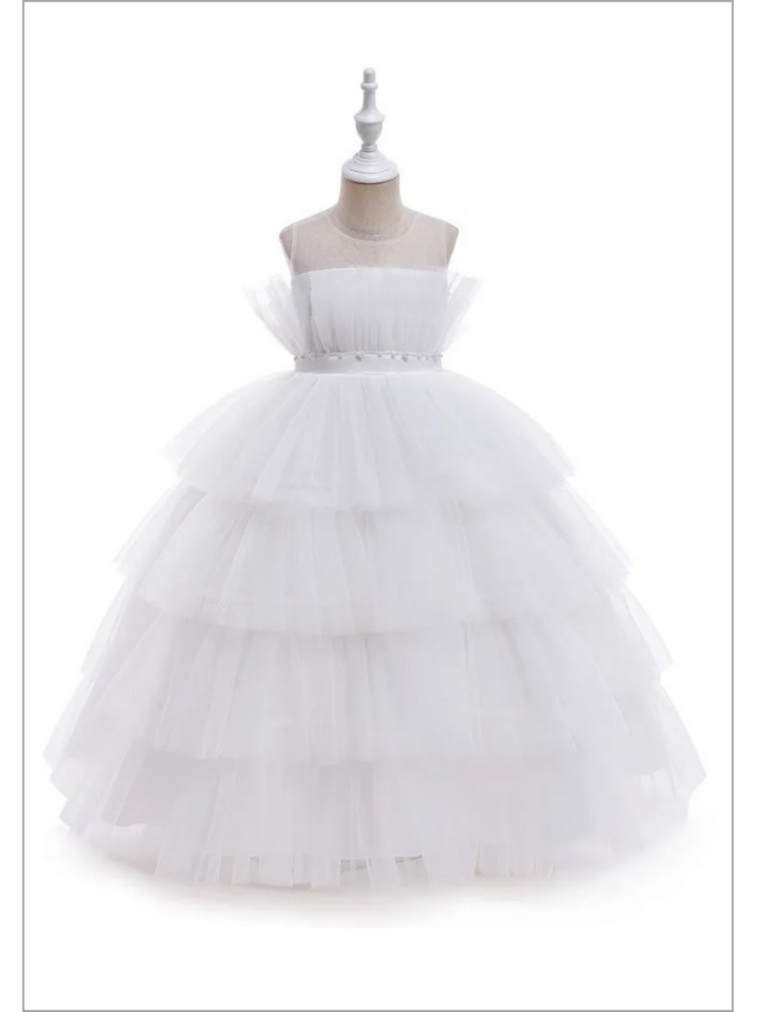 Mia Belle Girls Special Occasion Dresses | Tiered Tulle Gown