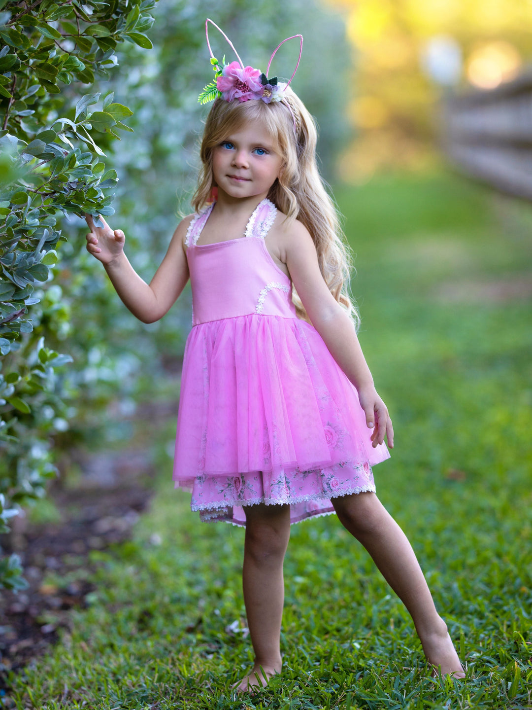 Mia Belle Girls Easter Dresses | Bunny Embroidered Tulle Dress