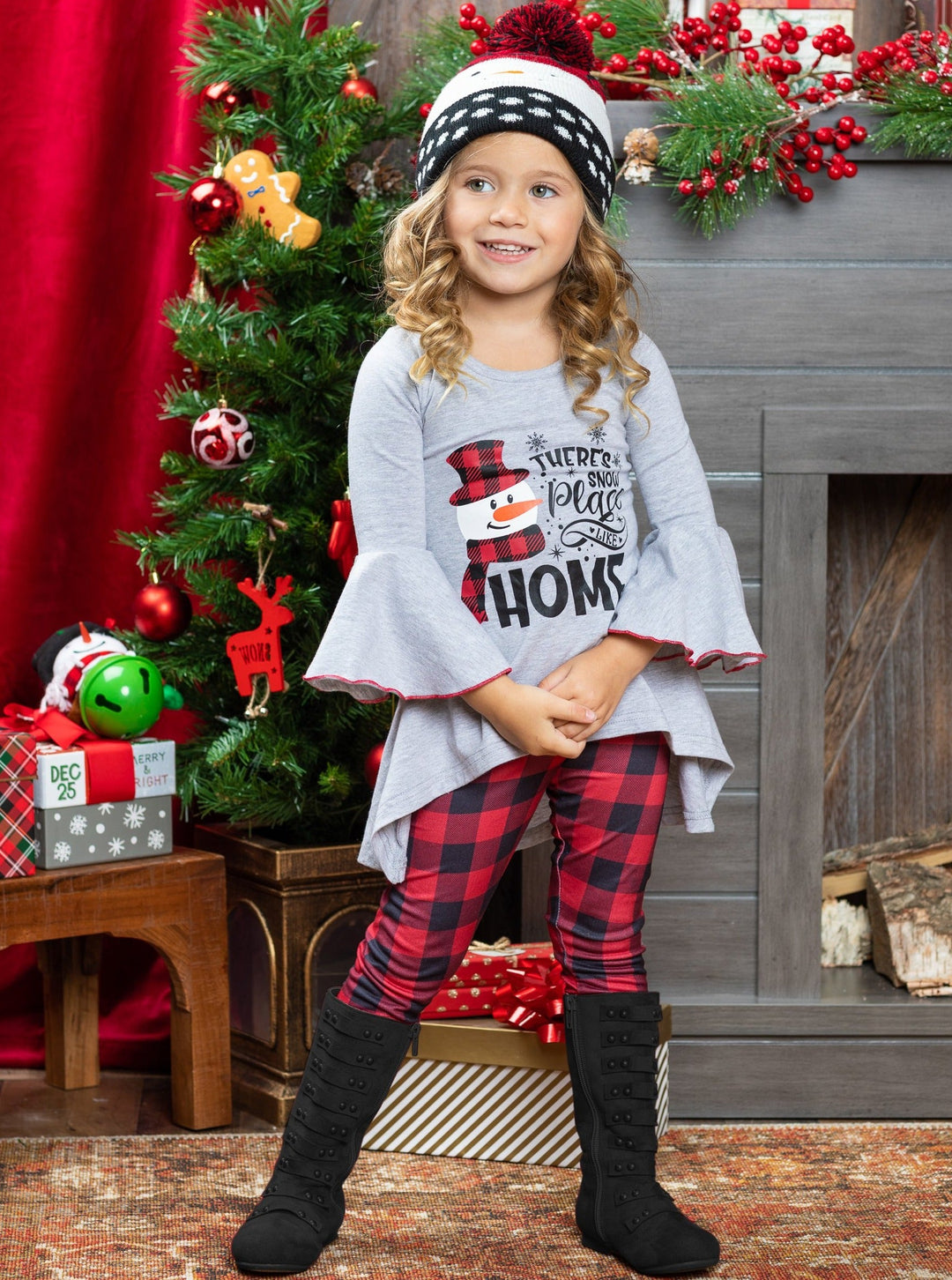 Cute Winter Set | Girls Snow Place Like Home Tunic & Legging Set