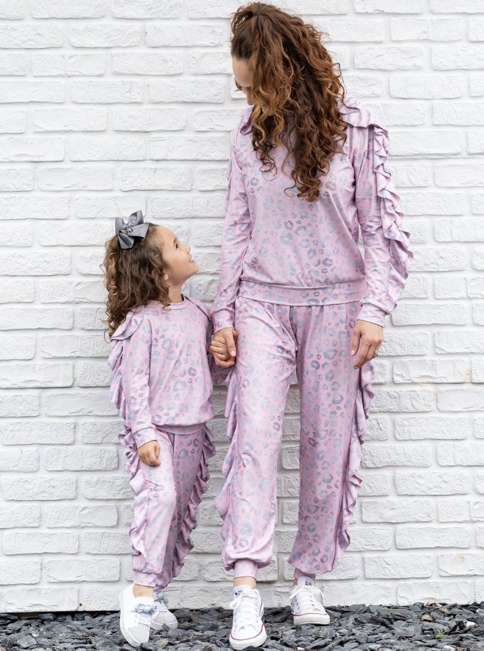 Mommy and Me Love You More Ruffle Jogger Set Mia Belle Girls