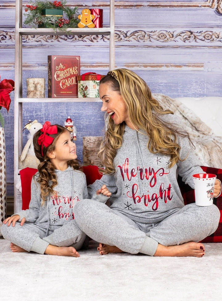 Mommy and Me Matching Outfits | Merry & Bright Holiday Jogger Set