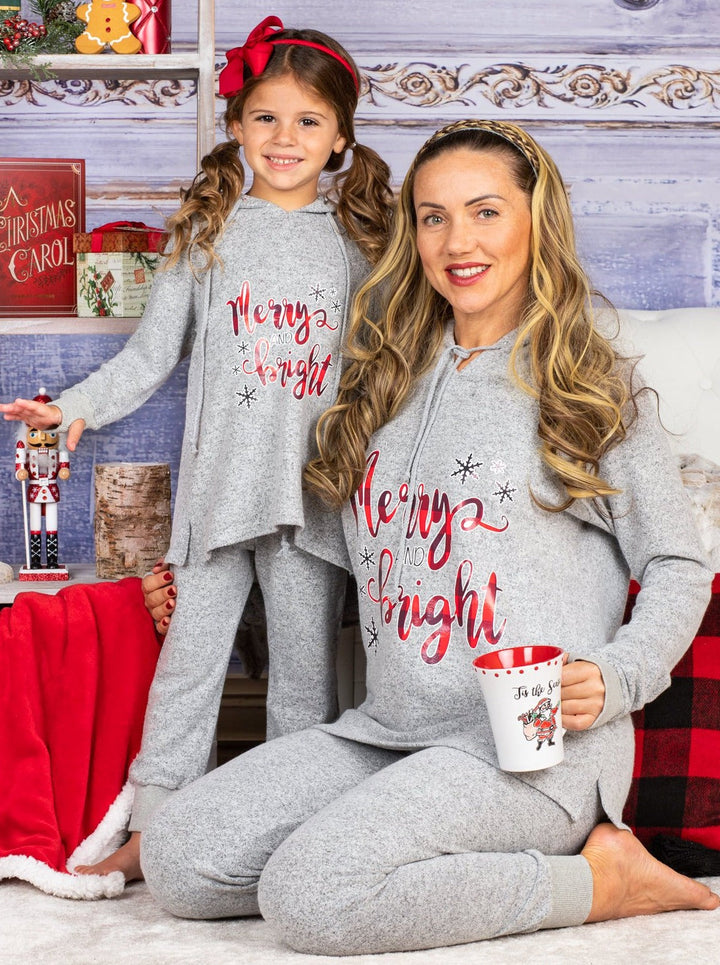 Mommy and Me Matching Outfits | Merry & Bright Holiday Jogger Set