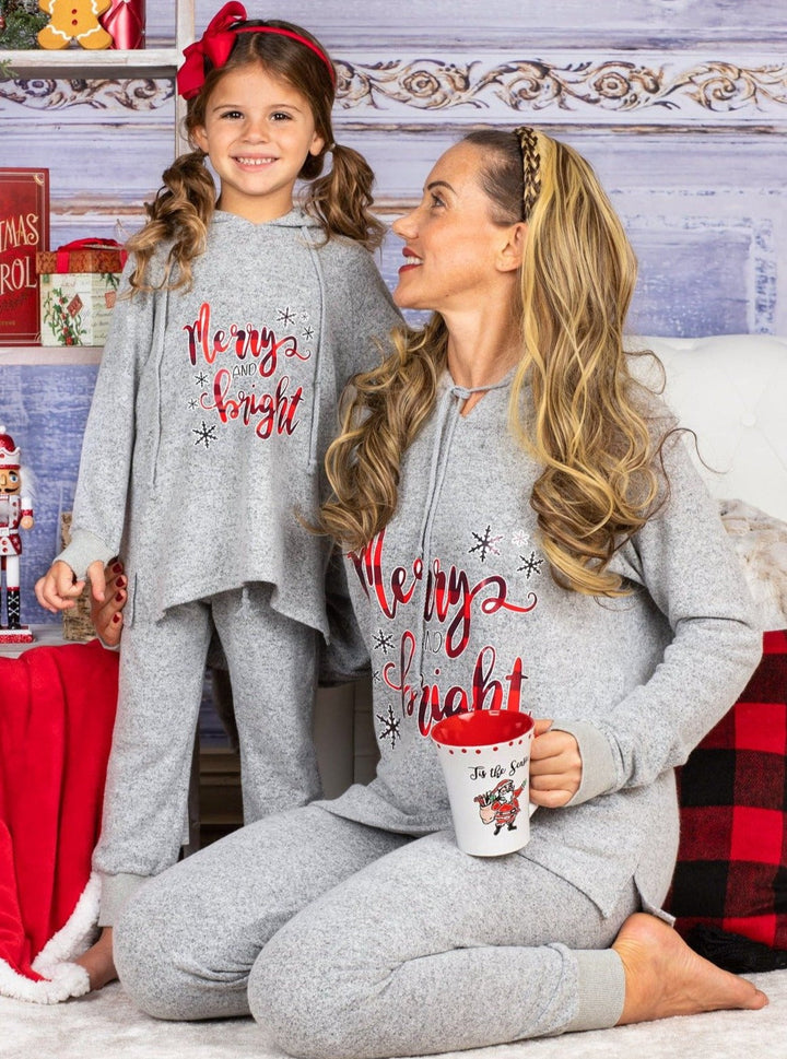 Mommy and Me Matching Outfits | Merry & Bright Holiday Jogger Set