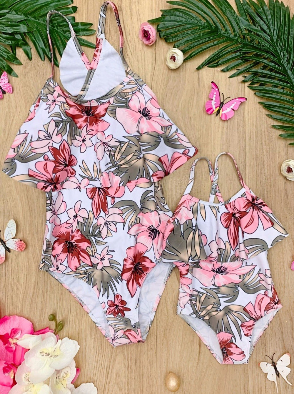 Mommy & Me One Piece Swimsuits| Tropical Swimsuits | Mia Belle Girls