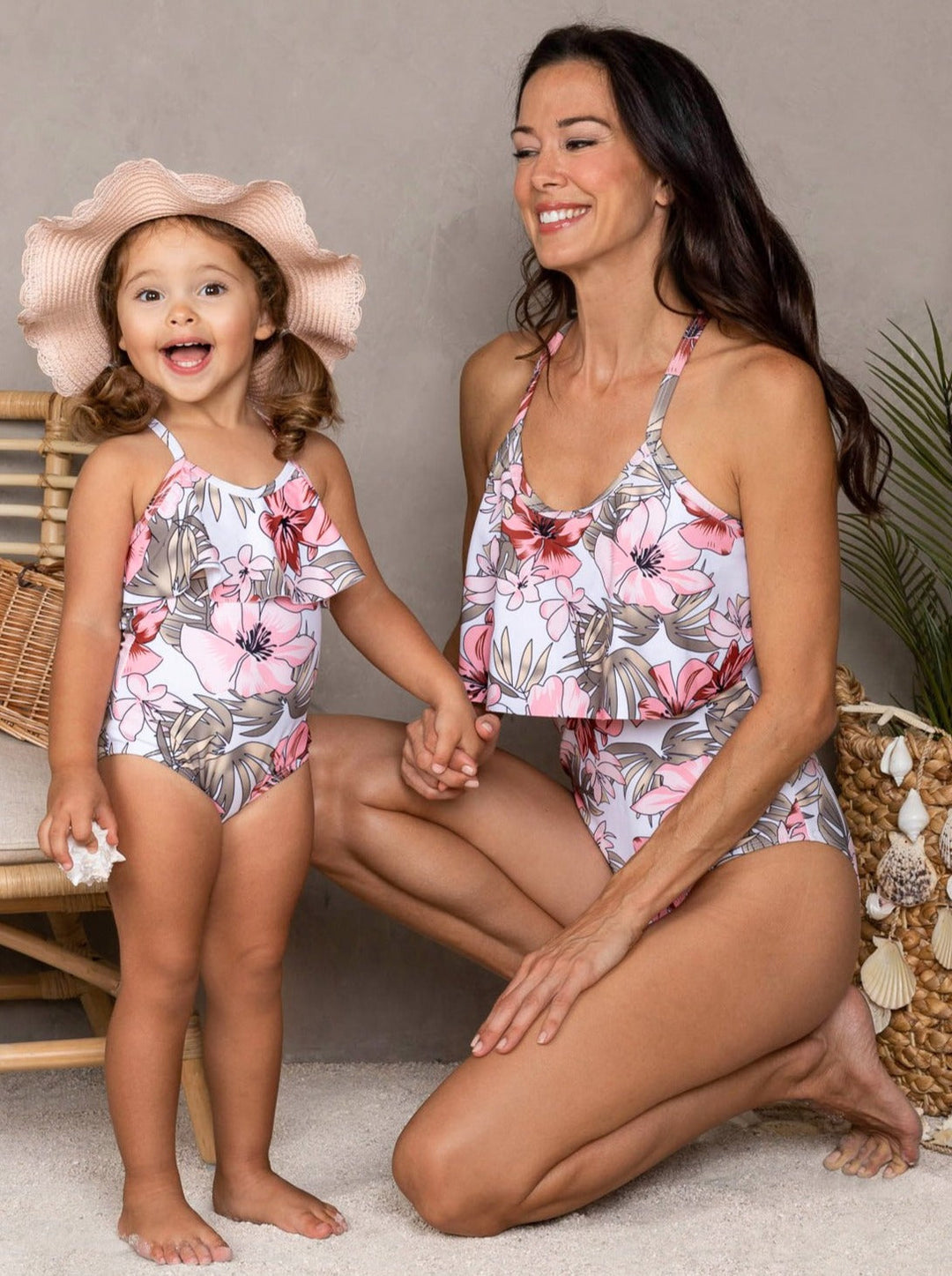 Mommy & Me One Piece Swimsuits| Tropical Swimsuits | Mia Belle Girls