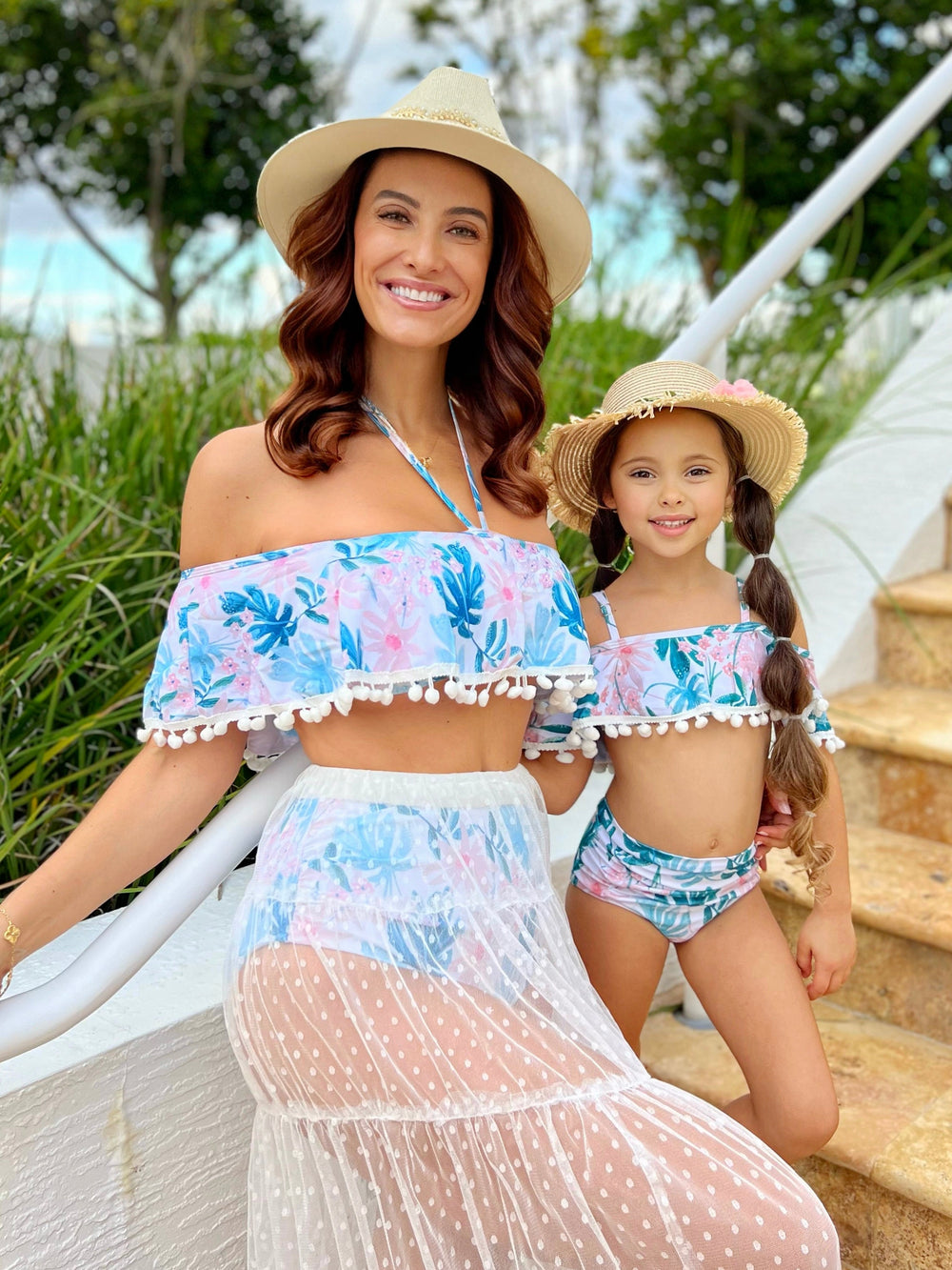 Mommy & Me Swimwear | Matching Tropical Print Two Piece Swimsuit