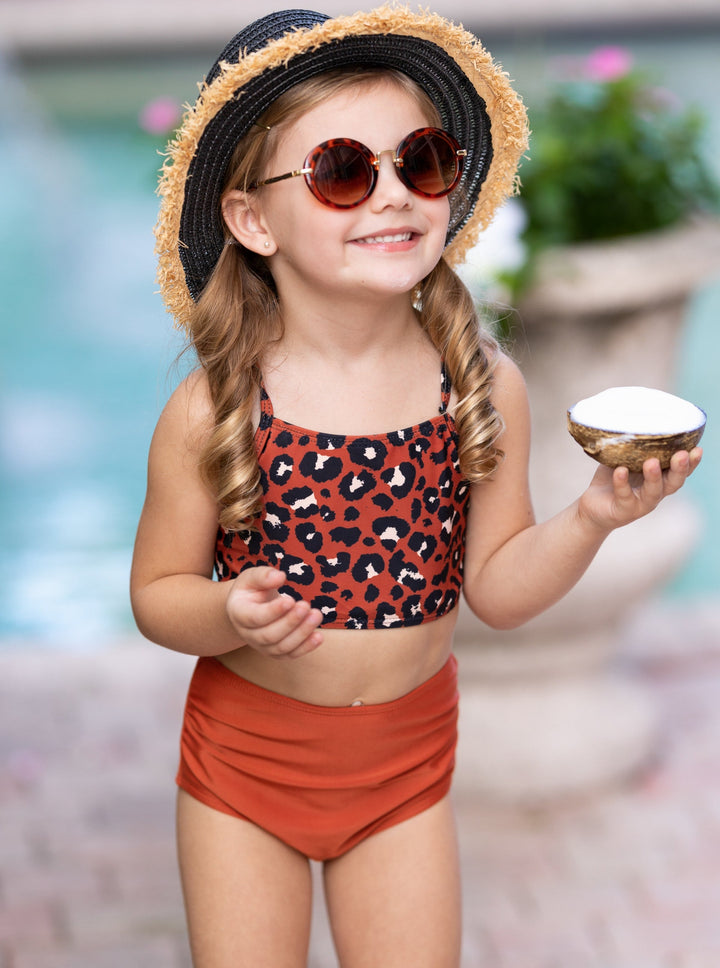 Little Girls Swimwear | Toddler Leopard Print Two Piece Swimsuit