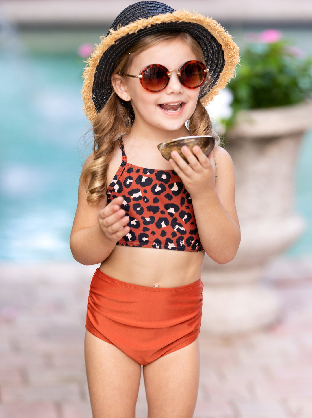 Little Girls Swimwear | Toddler Leopard Print Two Piece Swimsuit