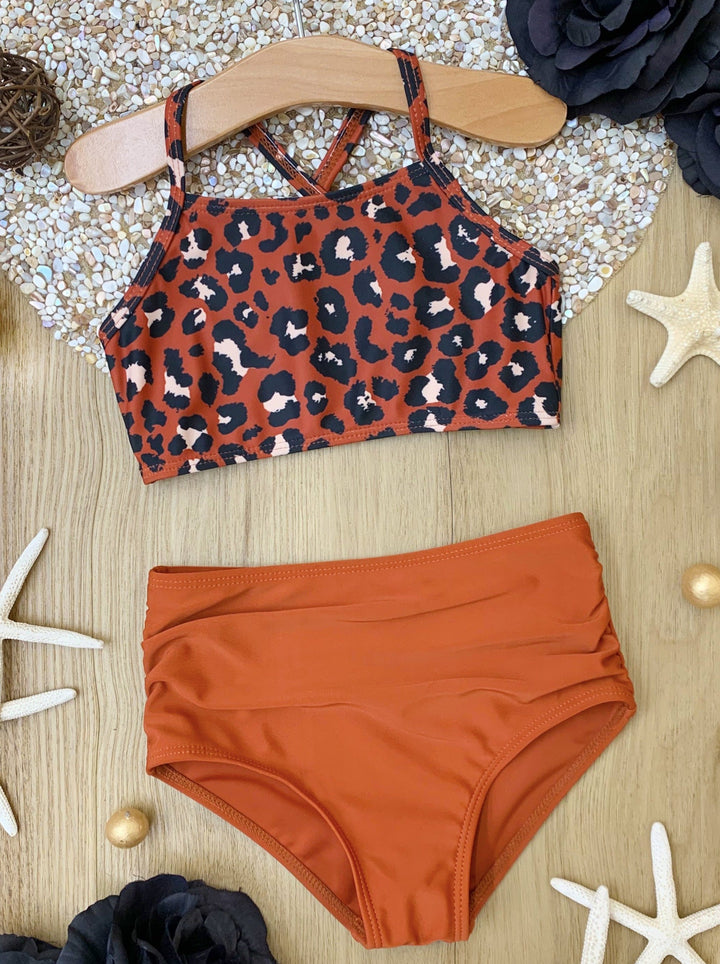 Little Girls Swimwear | Toddler Leopard Print Two Piece Swimsuit