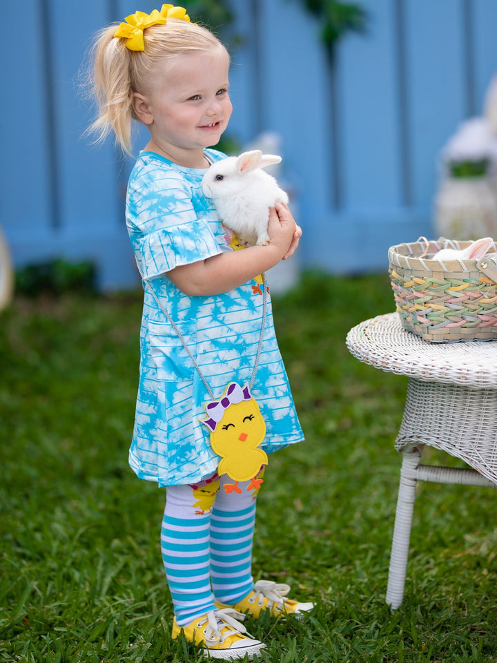 Girls More Tie Dye Please Easter Dress with Socks and Purse Set