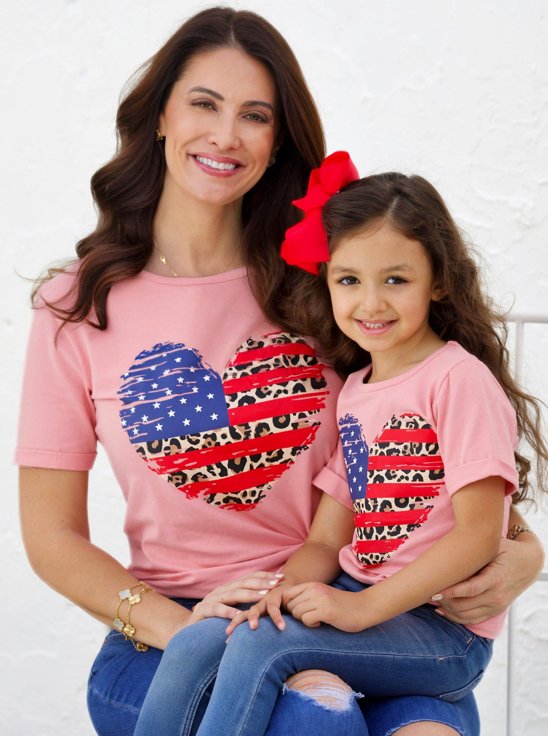 Mommy And Me US Flag Heart Top | Mia Belle Girls 4th Of July Top