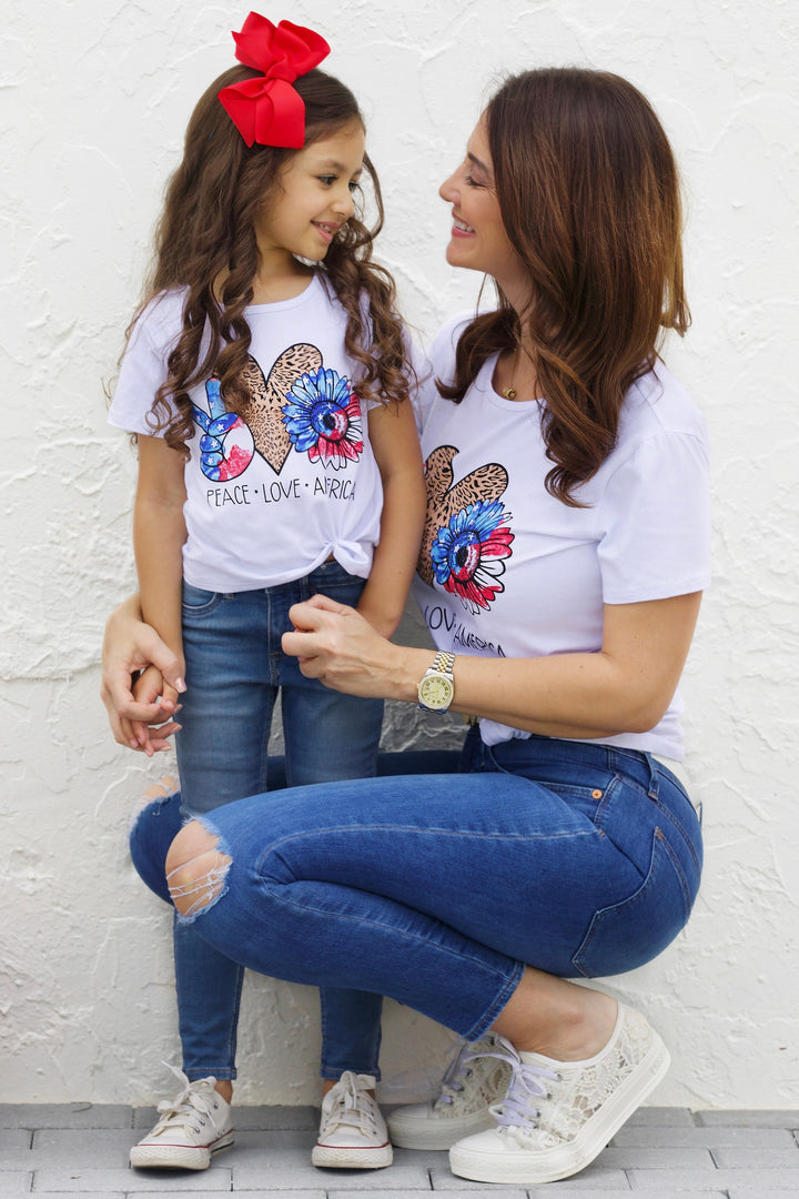 Mommy And Me Peace Love America Top | Mia Belle Girls 4th Of July Top