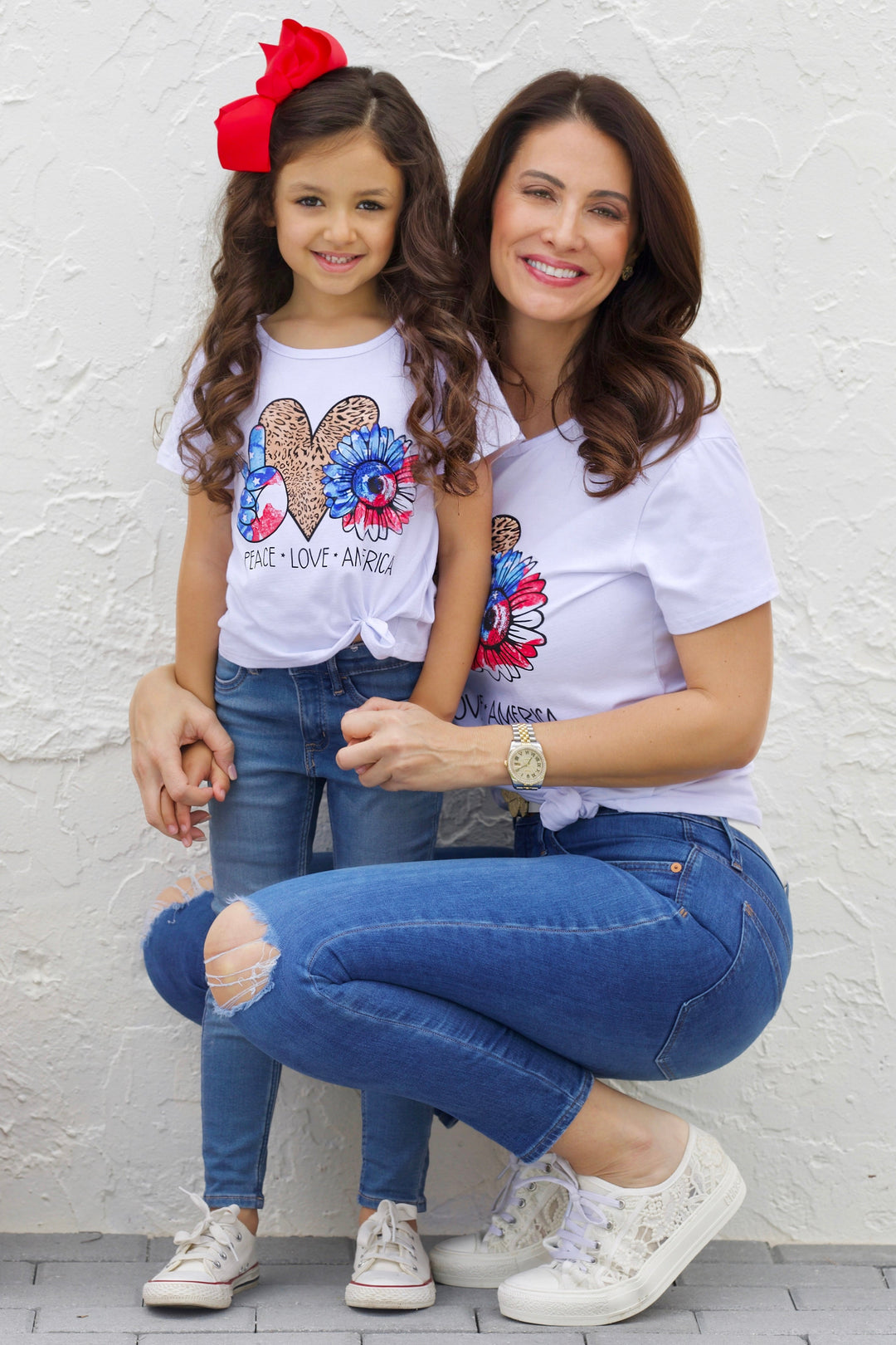 Mommy And Me Peace Love America Top | Mia Belle Girls 4th Of July Top