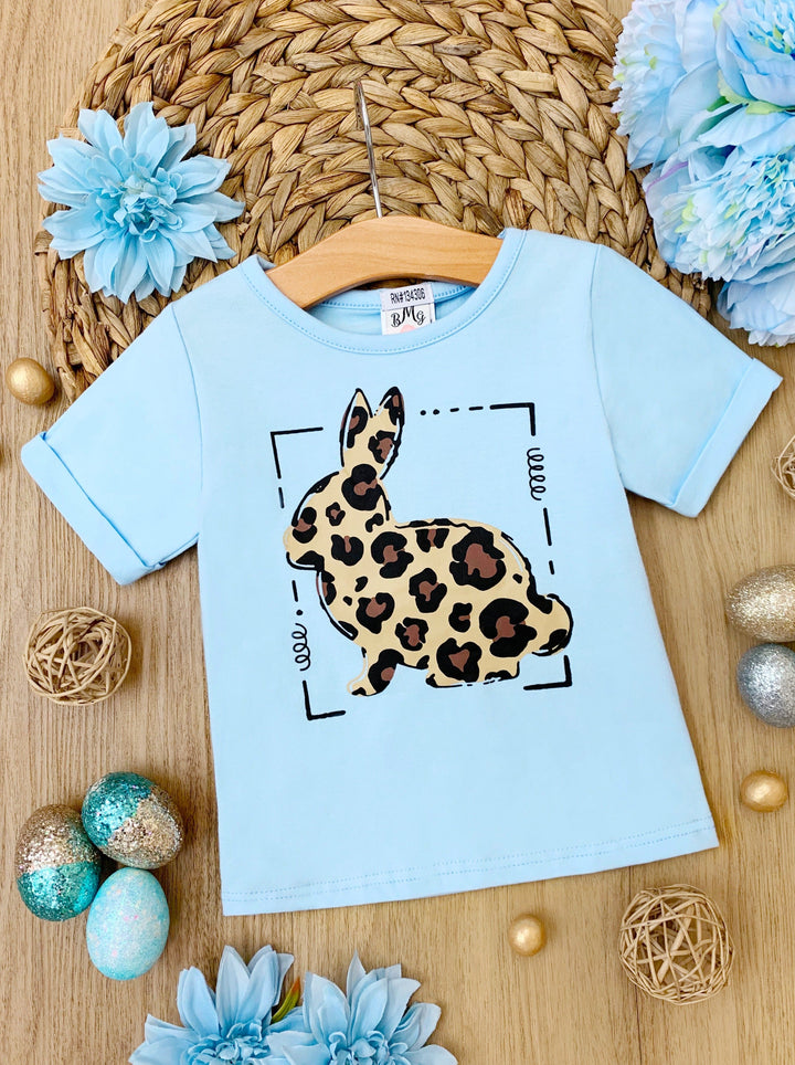 Mia Belle Girls Leopard Print Bunny Top | Easter Casual Tops