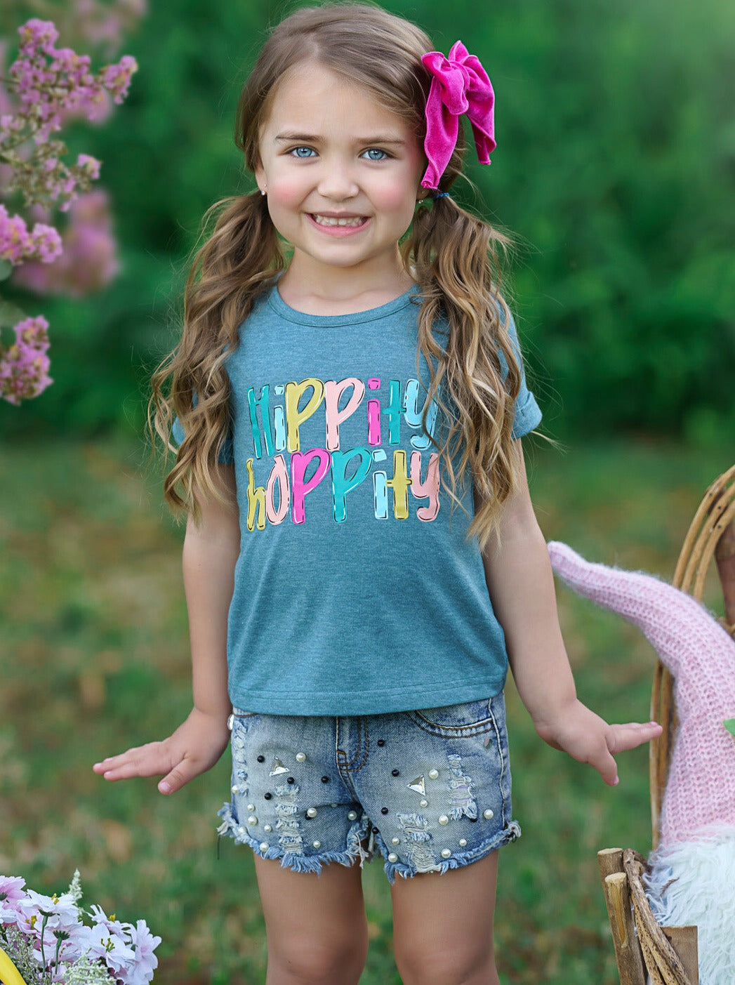 Mia Belle Girls Hippity Hoppity Top | Easter Casual Tops