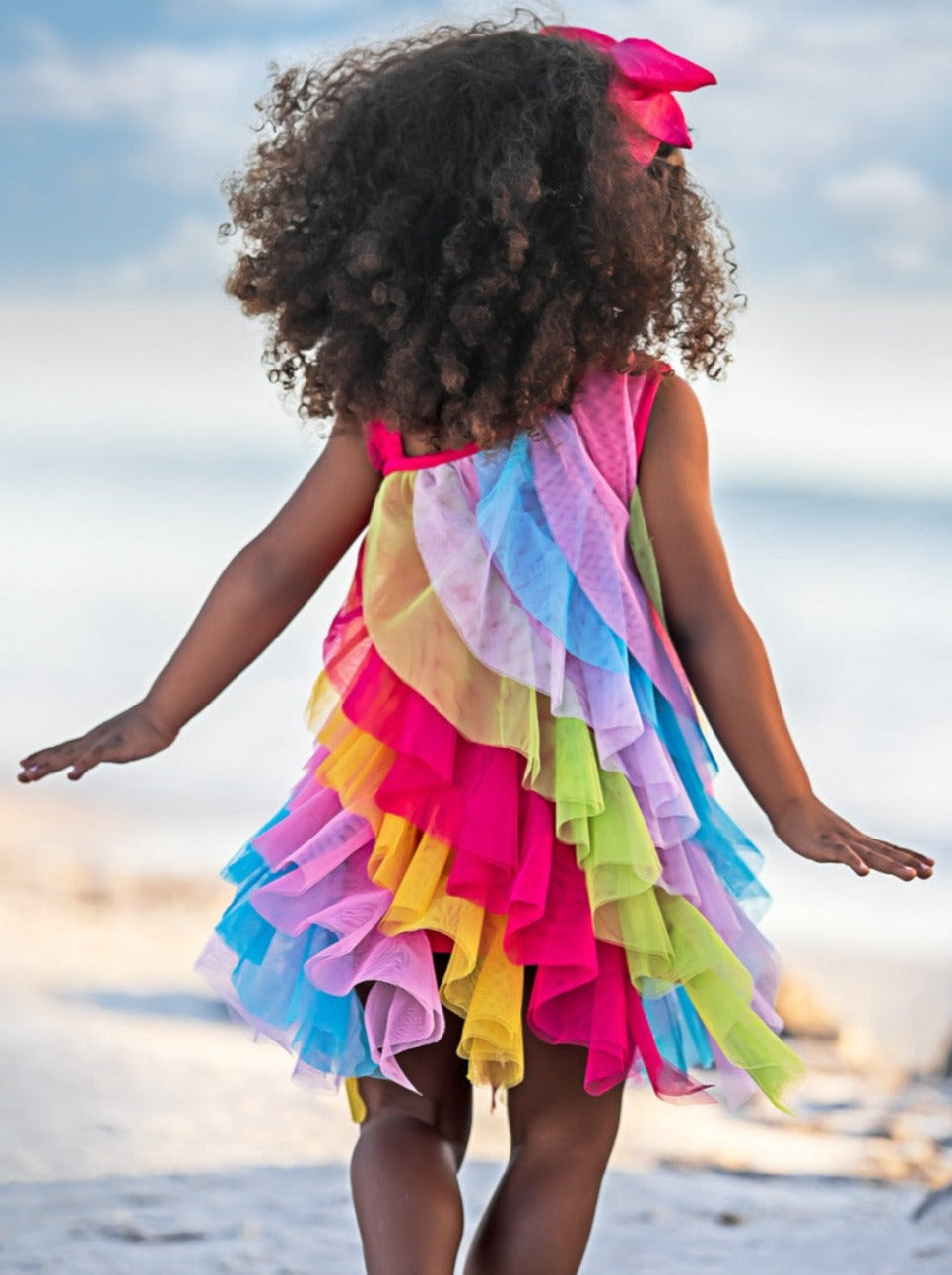 Girls Summer Dresses | Rainbow Ruffle Dress - Mia Belle Girls