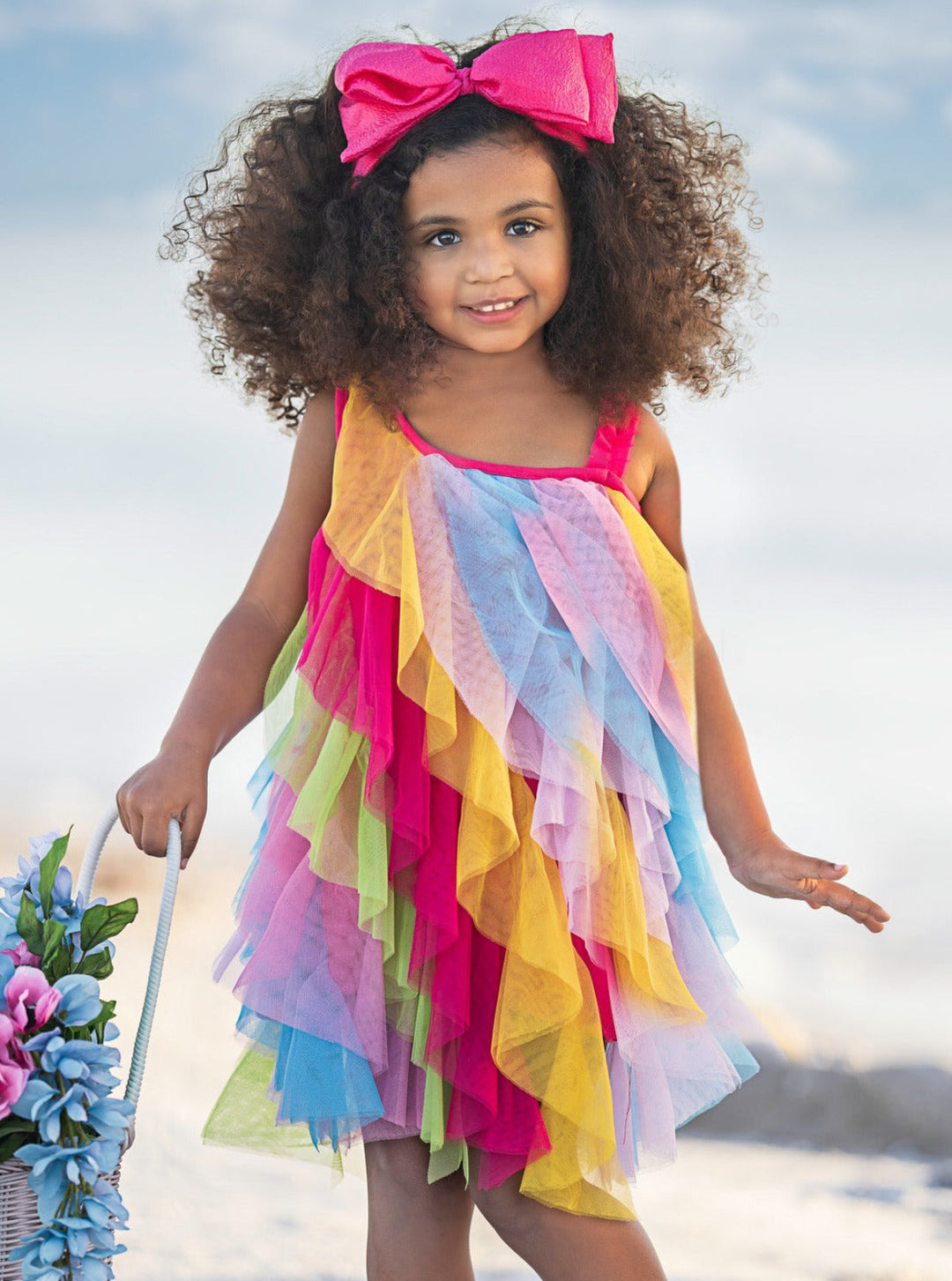 Girls Summer Dresses | Rainbow Ruffle Dress - Mia Belle Girls