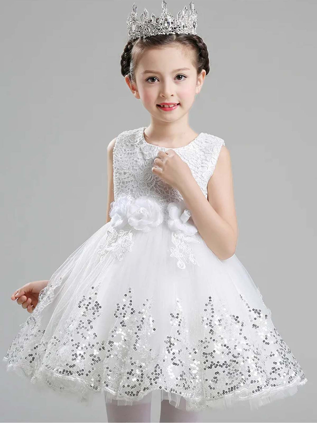 Girls Communion Dresses | Sleeveless Sequin Princess Communion Dress