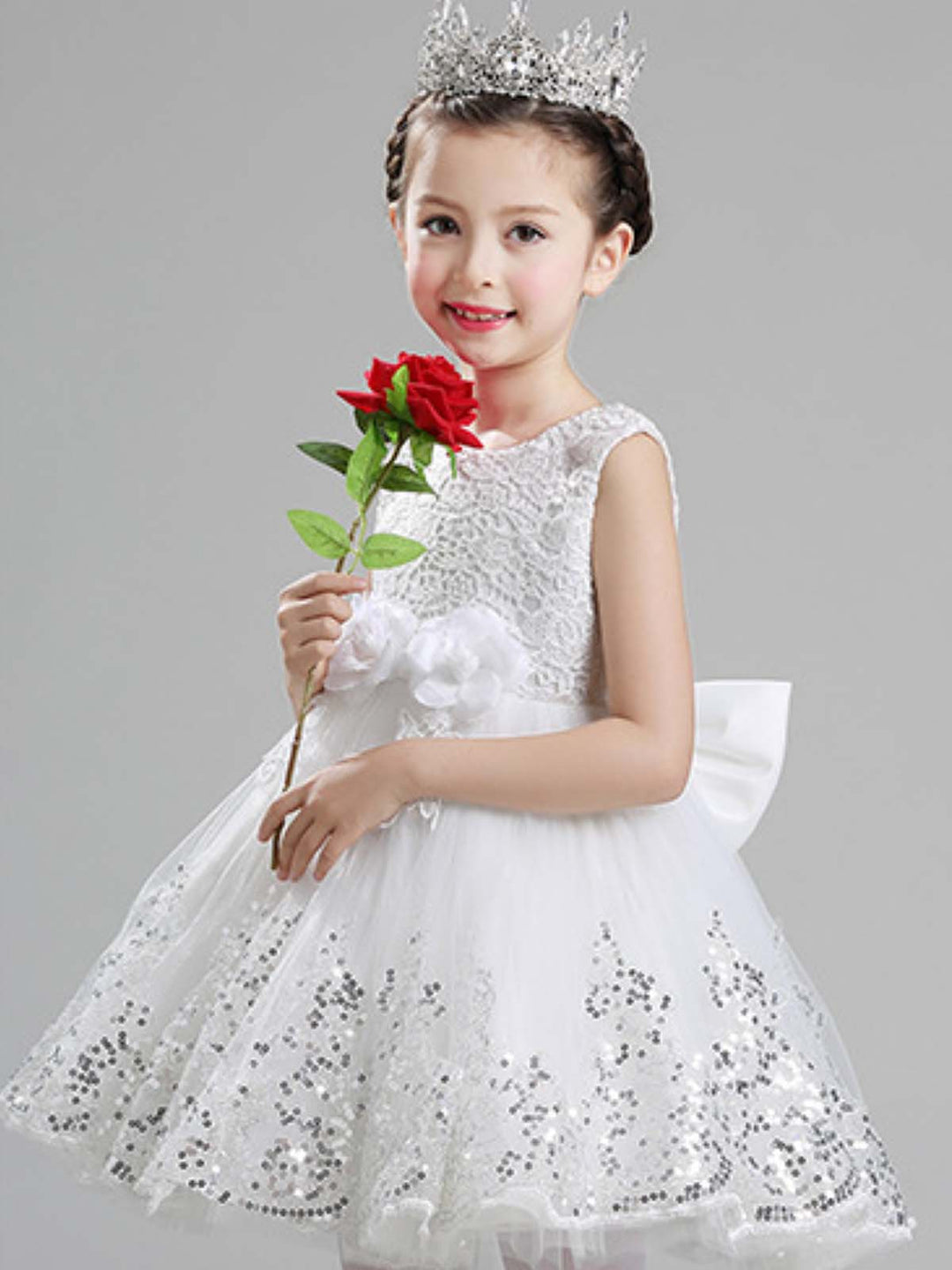 Girls Communion Dresses | Sleeveless Sequin Princess Communion Dress