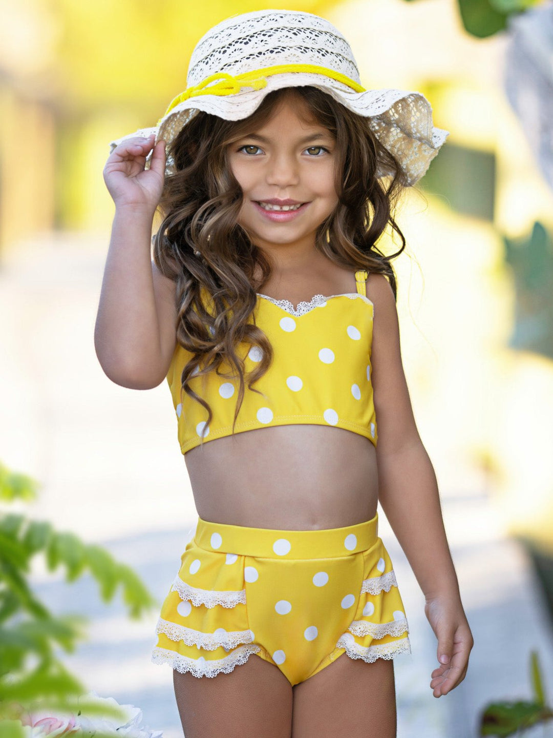 Sunny Dots Peplum Two-Piece Swimsuit