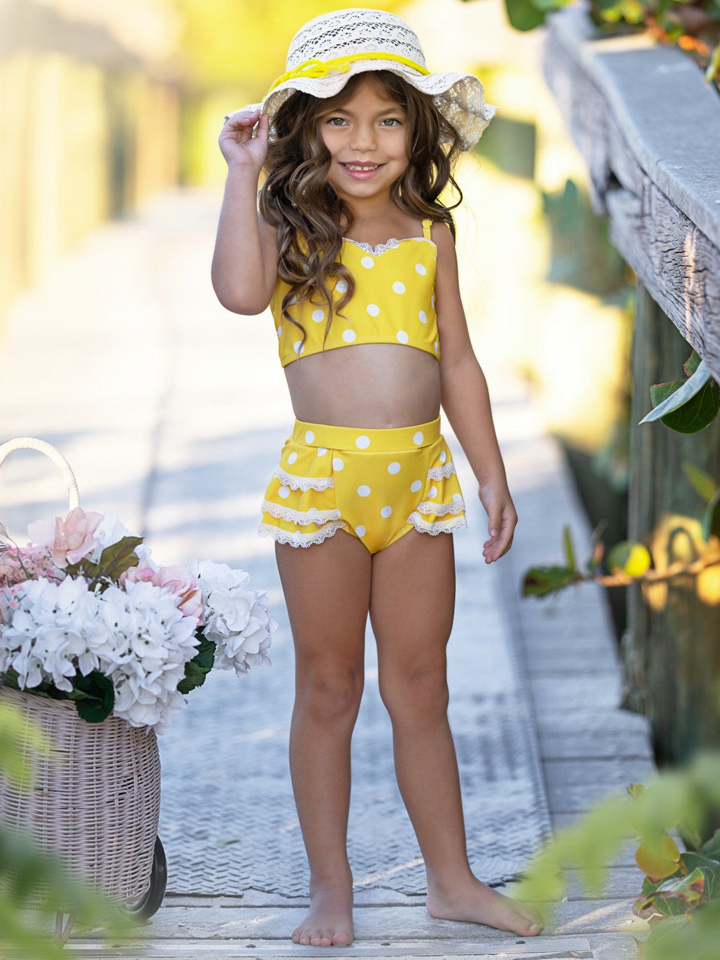 Sunny Dots Peplum Two-Piece Swimsuit