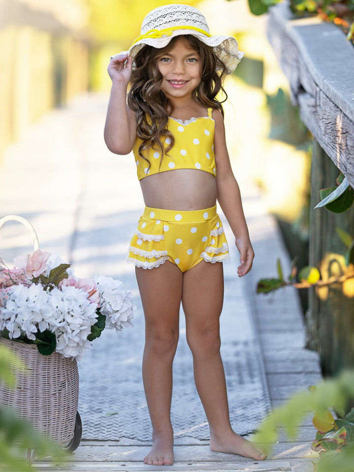 Sunny Dots Peplum Two-Piece Swimsuit