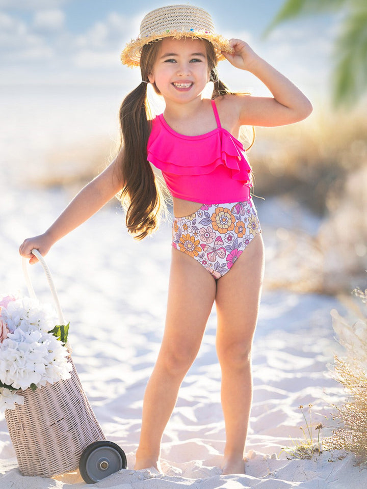 Tropical Bloom One-Shoulder One-Piece Swimsuit